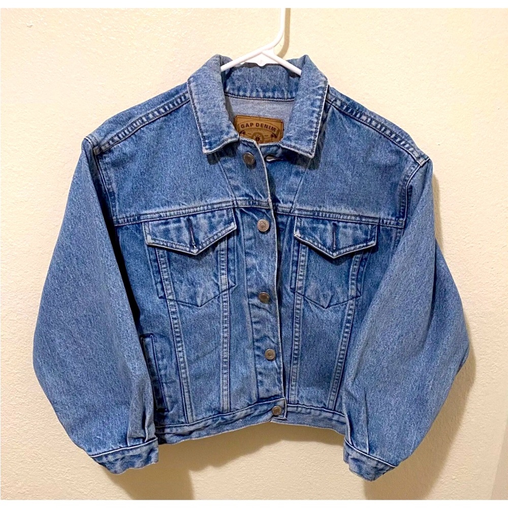 Gap Kids Blue Denim Button Up Long Sleeve Jean Jacket Size Large Unisex EUC